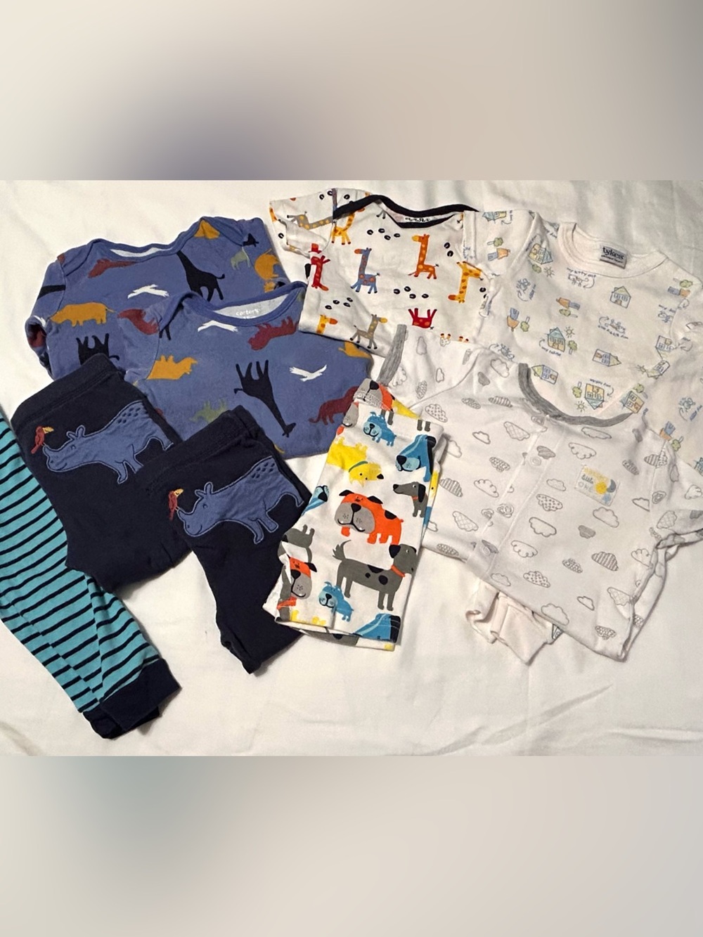 Striped Blue and White Kids Shorts